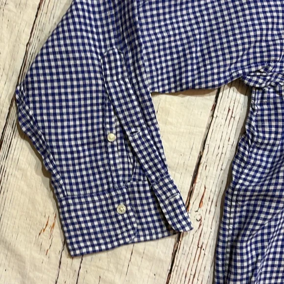 POLO Ralph Lauren Blue White Gingham Oxford Linen Button Down Shirt sz 4XLT - Picture 4 of 10